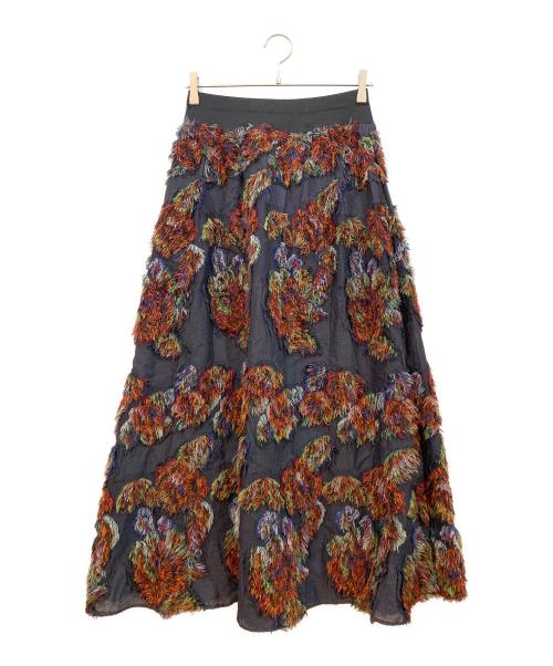 BEARDSLEY（ビアズリー）BEARDSLEY (ビアズリー) ビアズリーフリンジスカート ブラック サイズ:Fの古着・服飾アイテム