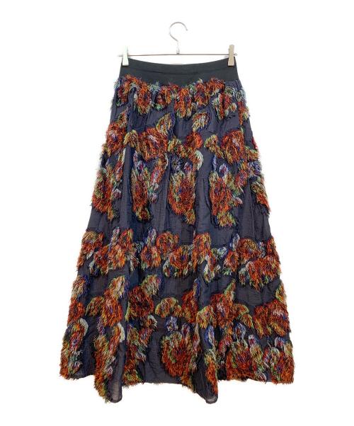 BEARDSLEY（ビアズリー）BEARDSLEY (ビアズリー) ビアズリーフリンジスカート ブラック サイズ:Fの古着・服飾アイテム