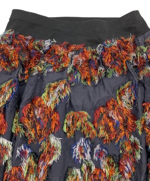 BEARDSLEY（ビアズリー）BEARDSLEY (ビアズリー) ビアズリーフリンジスカート ブラック サイズ:Fの古着・服飾アイテム