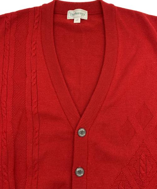 Burberry's（バーバリー）Burberry's (バーバリーズ) 薄手カーディガン レッド サイズ:Lの古着・服飾アイテム