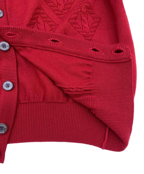 Burberry's（バーバリー）Burberry's (バーバリーズ) 薄手カーディガン レッド サイズ:Lの古着・服飾アイテム