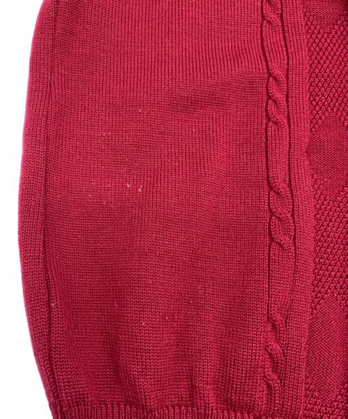 Burberry's（バーバリー）Burberry's (バーバリーズ) 薄手カーディガン レッド サイズ:Lの古着・服飾アイテム