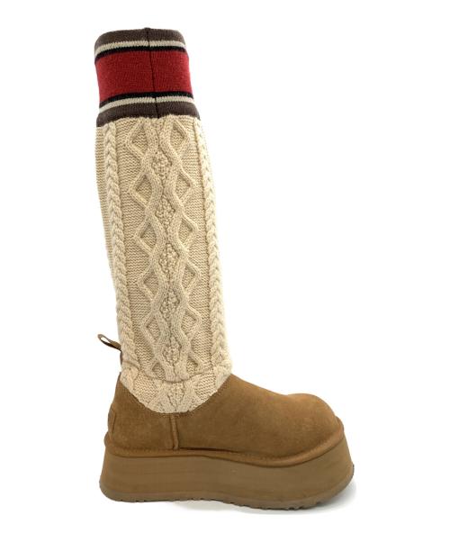 UGG（アグ）UGG (アグ) クラッシックセーターレターブーツ ブラウン×ベージュ サイズ:US8の古着・服飾アイテム