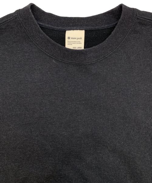 Snow peak（スノーピーク）snow peak (スノーピーク) RECYCLED COTTON SWEAT CREWNECK ブラック サイズ:Lの古着・服飾アイテム