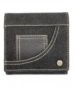 Christian Diorクリスチャン ディオール）の古着「デニム3つ折り財布」｜ブラック