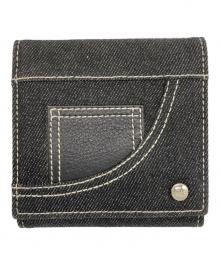 Christian Dior（クリスチャン ディオール）の古着「デニム3つ折り財布」｜ブラック