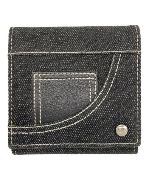 Christian Dior（クリスチャン ディオール）Christian Dior (クリスチャン ディオール) デニム3つ折り財布 ブラックの古着・服飾アイテム