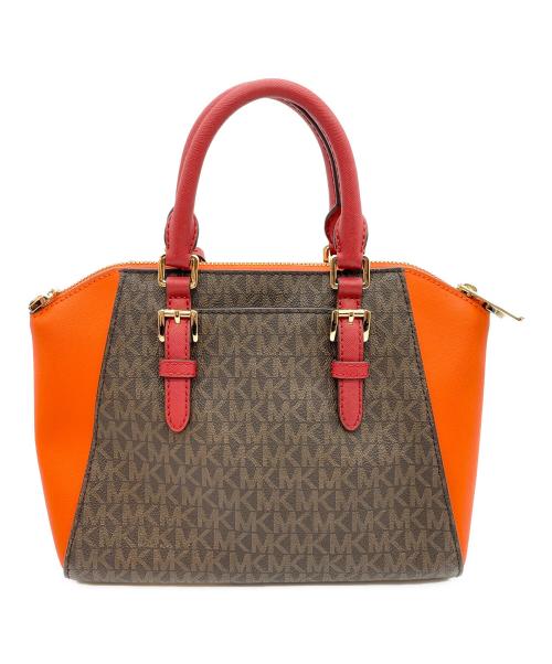 MICHAEL KORS（マイケル・コース）MICHAEL KORS (マイケル・コース) 2WAYバッグ オレンジ×ブラウンの古着・服飾アイテム