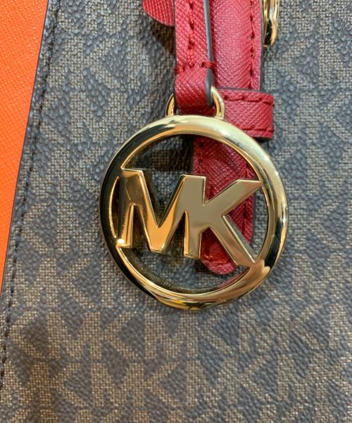 MICHAEL KORS（マイケル・コース）MICHAEL KORS (マイケル・コース) 2WAYバッグ オレンジ×ブラウンの古着・服飾アイテム