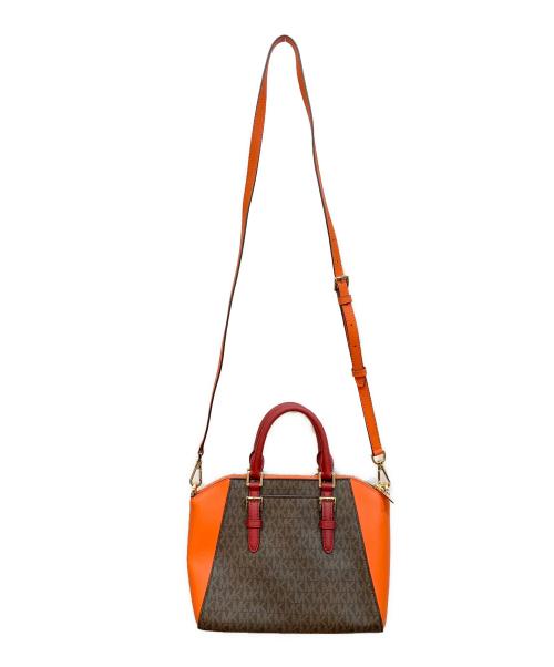 MICHAEL KORS（マイケル・コース）MICHAEL KORS (マイケル・コース) 2WAYバッグ オレンジ×ブラウンの古着・服飾アイテム