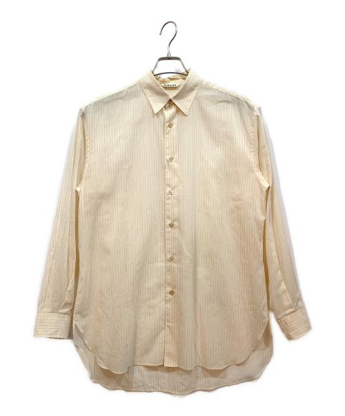 AURALEE（オーラリー）AURALEE (オーラリー) HARD TWIST FINX ORGANDY STRIPE SHIRT ベージュ サイズ:3の古着・服飾アイテム