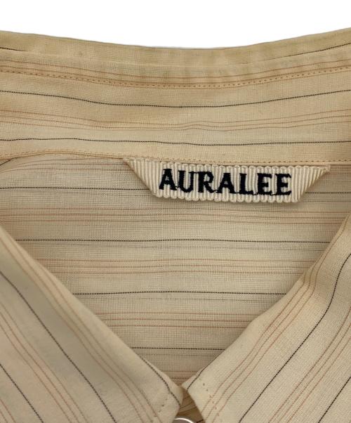 AURALEE（オーラリー）AURALEE (オーラリー) HARD TWIST FINX ORGANDY STRIPE SHIRT ベージュ サイズ:3の古着・服飾アイテム