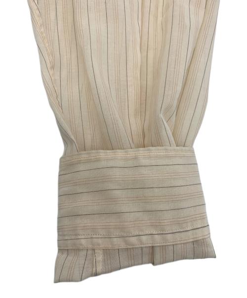 AURALEE（オーラリー）AURALEE (オーラリー) HARD TWIST FINX ORGANDY STRIPE SHIRT ベージュ サイズ:3の古着・服飾アイテム