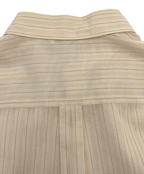 AURALEE（オーラリー）AURALEE (オーラリー) HARD TWIST FINX ORGANDY STRIPE SHIRT ベージュ サイズ:3の古着・服飾アイテム