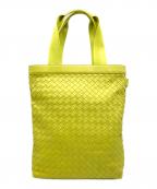 BOTTEGA VENETAボッテガベネタ）の古着「イントレチャート トートバッグ」｜イエローグリーン