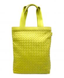 BOTTEGA VENETA（ボッテガベネタ）の古着「イントレチャート トートバッグ」｜イエローグリーン