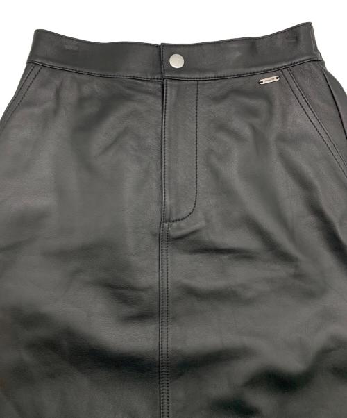 COACH（コーチ）COACH (コーチ) レザー Aライン スカート ブラック サイズ:Sの古着・服飾アイテム