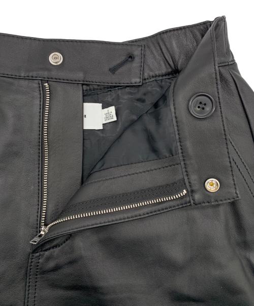 COACH（コーチ）COACH (コーチ) レザー Aライン スカート ブラック サイズ:Sの古着・服飾アイテム