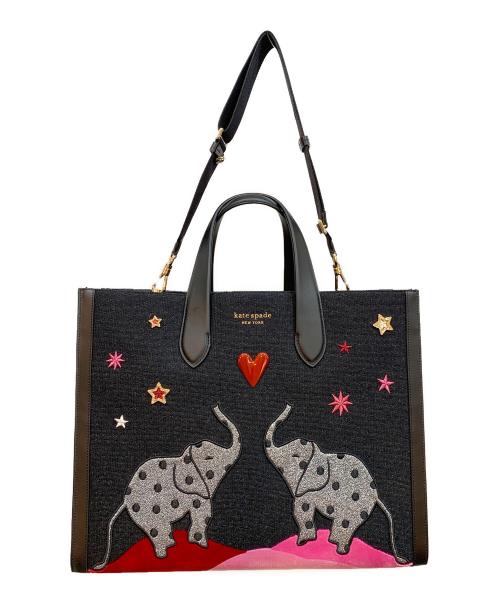 Kate Spade（ケイトスペード）Kate Spade (ケイトスペード) ラージトートバッグ ブラックの古着・服飾アイテム