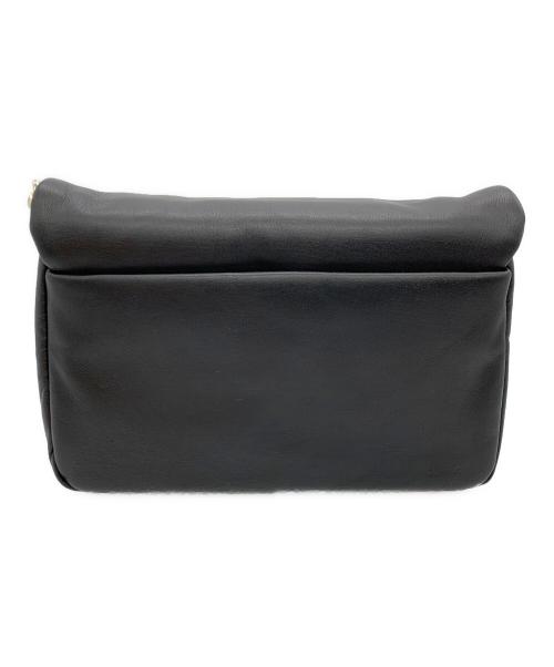 russet（ラシット）russet (ラシット) ソフトレザーフラップショルダーバッグ ブラックの古着・服飾アイテム