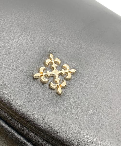 russet（ラシット）russet (ラシット) ソフトレザーフラップショルダーバッグ ブラックの古着・服飾アイテム