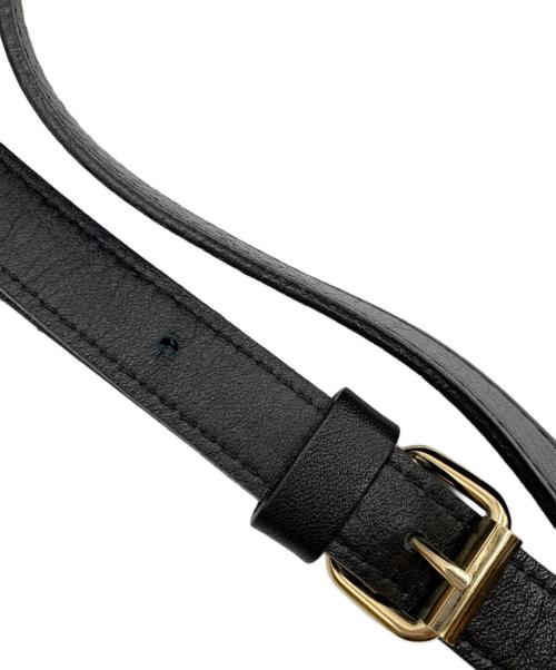 russet（ラシット）russet (ラシット) ソフトレザーフラップショルダーバッグ ブラックの古着・服飾アイテム