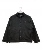 DANTONダントン）の古着「DOUBLE FACE BOA STAND COLLAR CARDIGAN」｜ブラック