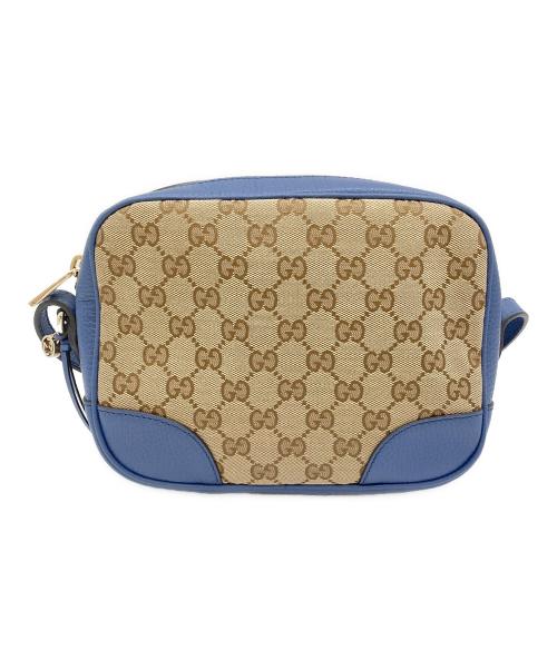 GUCCI（グッチ）GUCCI (グッチ) ショルダーバッグ ブルー×ベージュの古着・服飾アイテム