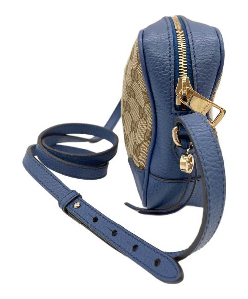 GUCCI（グッチ）GUCCI (グッチ) ショルダーバッグ ブルー×ベージュの古着・服飾アイテム