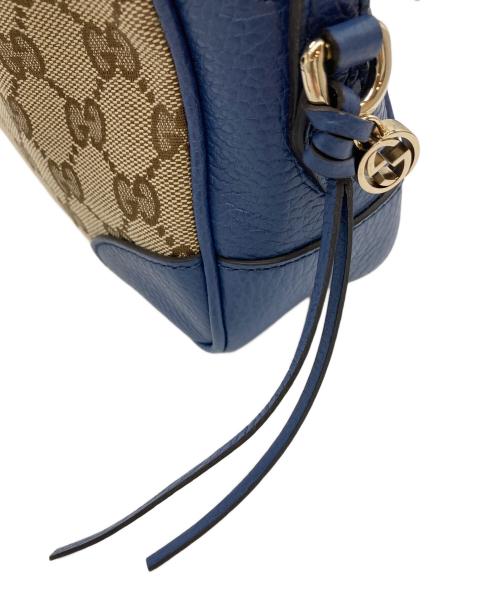 GUCCI（グッチ）GUCCI (グッチ) ショルダーバッグ ブルー×ベージュの古着・服飾アイテム