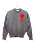 ami（アミ）の古着「オーバーサイズ ハートロゴ クルーネック ニット セーター」｜グレー