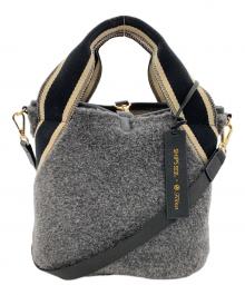 SHIPS any×folna（シップスエニィ×フォルナ）の古着「2WAYラインリバーシブルショルダーバッグ」｜ブラック×グレー