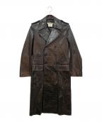 KATHARINE HAMNETTキャサリンハムネット）の古着「レザーコート」｜ブラック