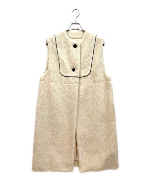 YORI（ヨリ）YORI (ヨリ) もこもこロングジレ アイボリー サイズ:Fの古着・服飾アイテム