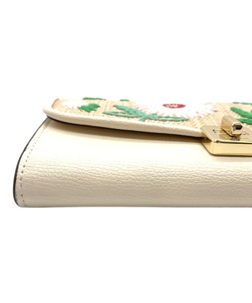 Kate Spade（ケイトスペード）Kate Spade (ケイトスペード) チェーンウォレット アイボリー×ブラウンの古着・服飾アイテム