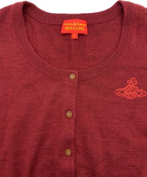 Vivienne Westwood RED LABEL（ヴィヴィアンウエストウッドレッドレーベル）Vivienne Westwood RED LABEL (ヴィヴィアンウエストウッドレッドレーベル) 薄手カーディガン ワインレッド サイズ:2の古着・服飾アイテム