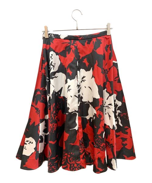 N°21（ヌメロヴェントゥーノ）N°21 (ヌメロヴェントゥーノ) フレアスカート ブラック×レッド サイズ:42の古着・服飾アイテム