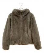 ARPEGE STORYアルページュストーリー）の古着「ファーフードブルゾン」｜チャコールグレー