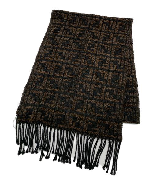 FENDI（フェンディ）FENDI (フェンディ) マフラー ブラウン×ブラックの古着・服飾アイテム