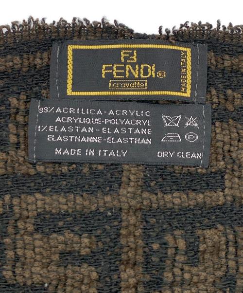 FENDI（フェンディ）FENDI (フェンディ) マフラー ブラウン×ブラックの古着・服飾アイテム