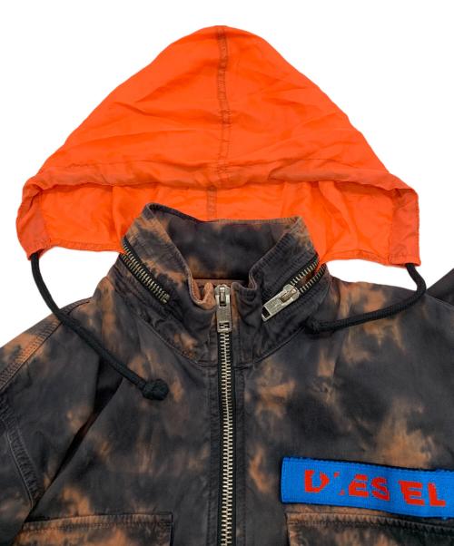 DIESEL（ディーゼル）DIESEL (ディーゼル) M-65ミリタリージャケット ブラック×オレンジ サイズ:XSの古着・服飾アイテム