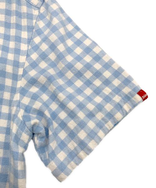stussy（ステューシー）stussy (ステューシー) 半袖シャツ スカイブルー×ホワイト サイズ:Lの古着・服飾アイテム