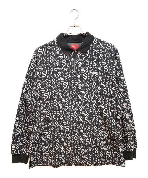 SUPREME（シュプリーム）SUPREME (シュプリーム) ハーフジップニット ブラック×ホワイト サイズ:Lの古着・服飾アイテム