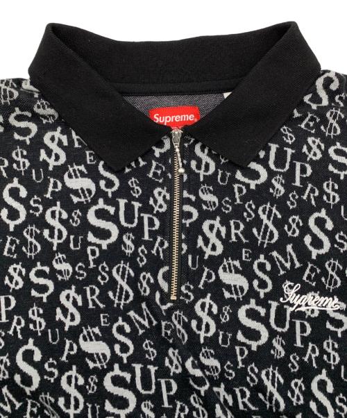 SUPREME（シュプリーム）SUPREME (シュプリーム) ハーフジップニット ブラック×ホワイト サイズ:Lの古着・服飾アイテム