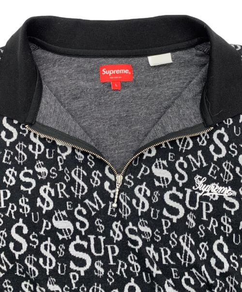 SUPREME（シュプリーム）SUPREME (シュプリーム) ハーフジップニット ブラック×ホワイト サイズ:Lの古着・服飾アイテム