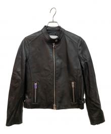 COACH（コーチ）の古着「レザーレーサージャケット」｜ブラック