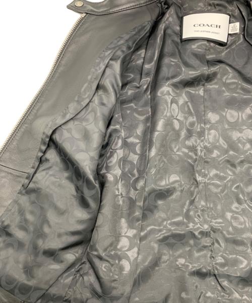COACH（コーチ）COACH (コーチ) レザーレーサージャケット ブラック サイズ:XSの古着・服飾アイテム