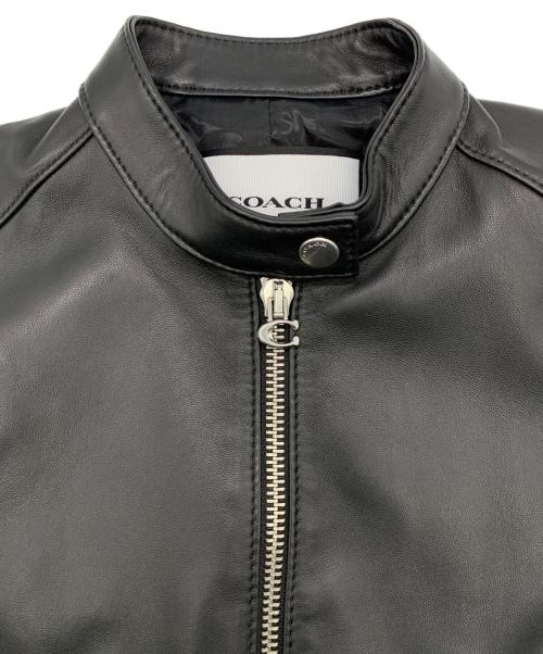 COACH（コーチ）COACH (コーチ) レザーレーサージャケット ブラック サイズ:XSの古着・服飾アイテム
