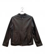 adidasアディダス）の古着「ラムレザージャケット」｜ブラック