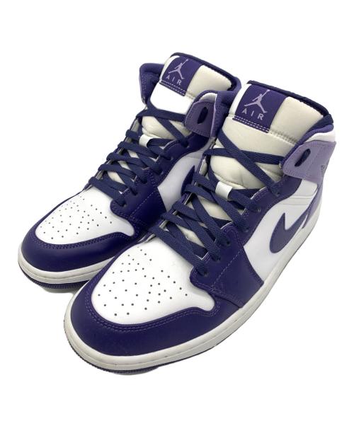 NIKE（ナイキ）NIKE (ナイキ) AIR JORDAN1 MID ホワイト×パープル サイズ:US：12の古着・服飾アイテム